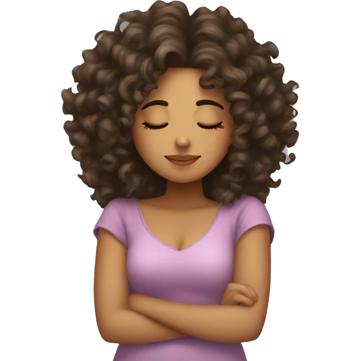 Girl with curly hair Latina sleeping  emoji