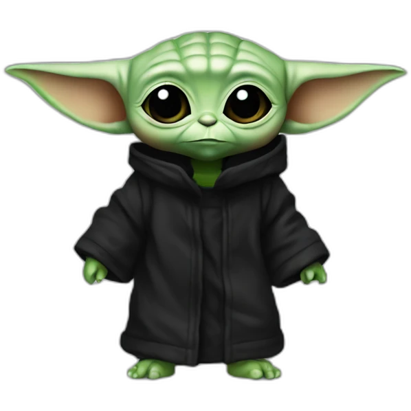 baby yoda with black rave outfit emoji