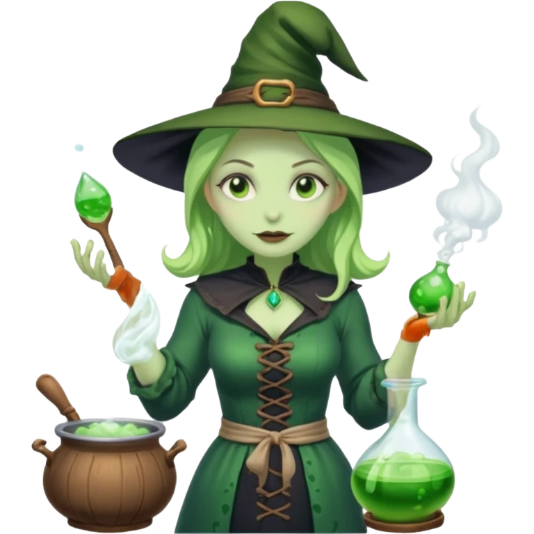 green witch cooking potion emoji