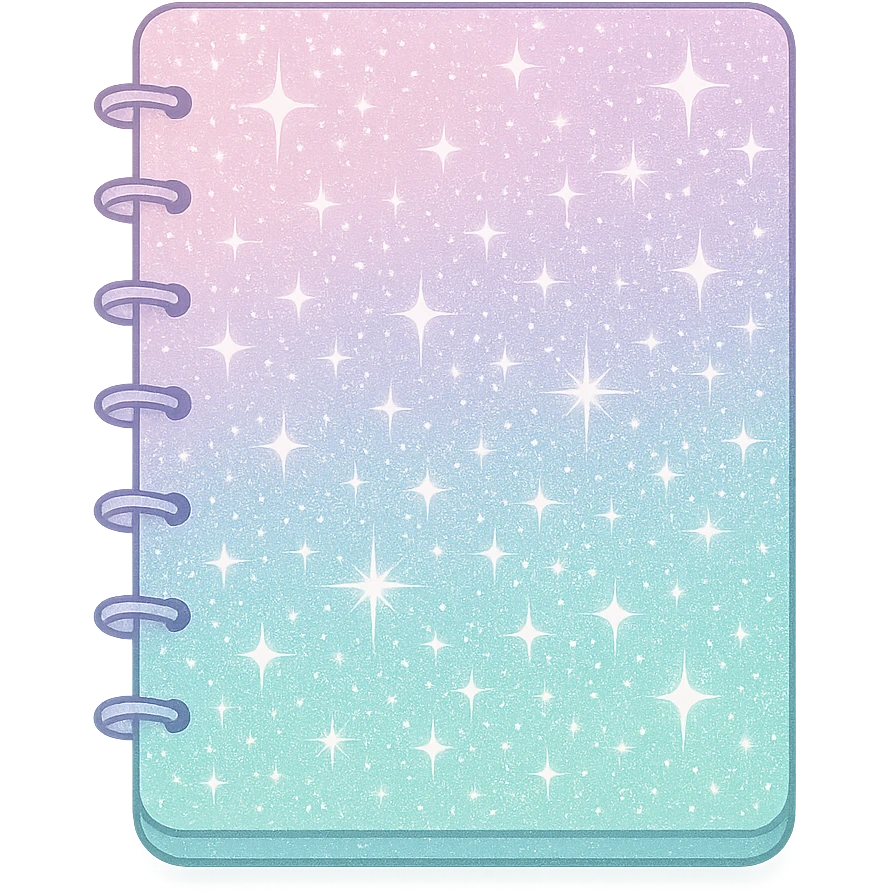 sparkly pastel notebook emoji