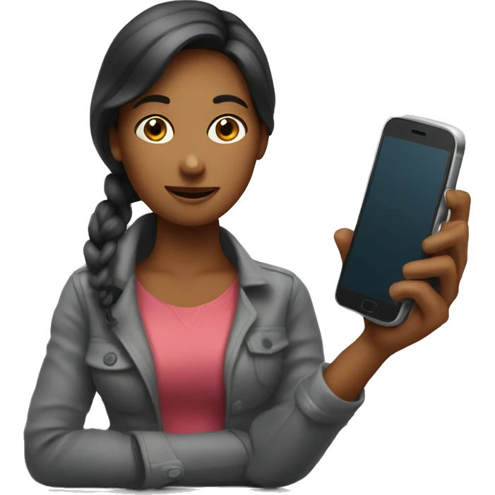woman showing big phone emoji