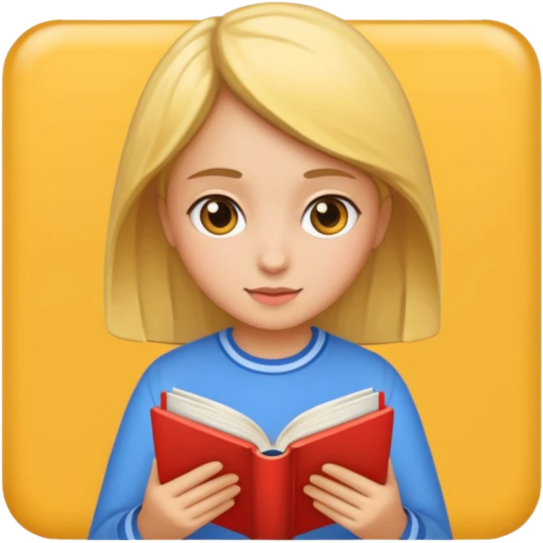 A girl reading book emoji