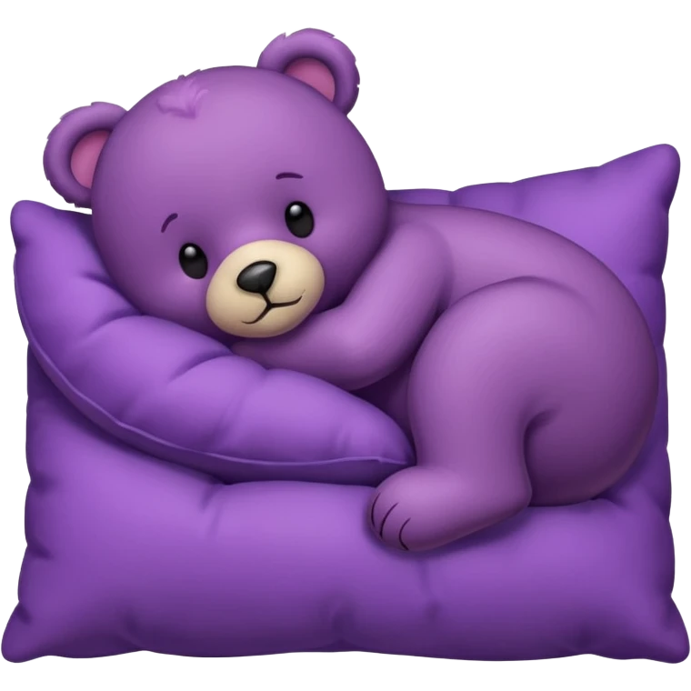 Purple teddy bear sleeping on a pillow  emoji