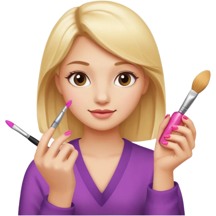 Blondie girl making nails emoji