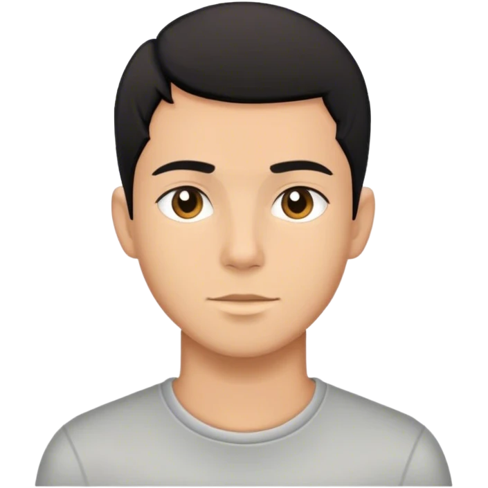 Young man with black shorthairs emoji
