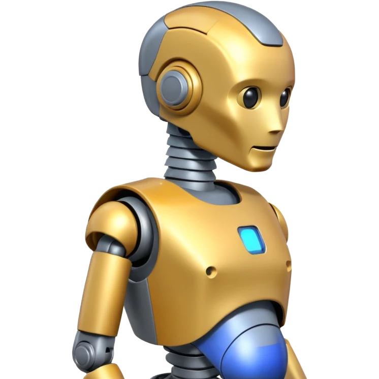 Pregnant male robot emoji. Profile view. Facing left. Square head. emoji