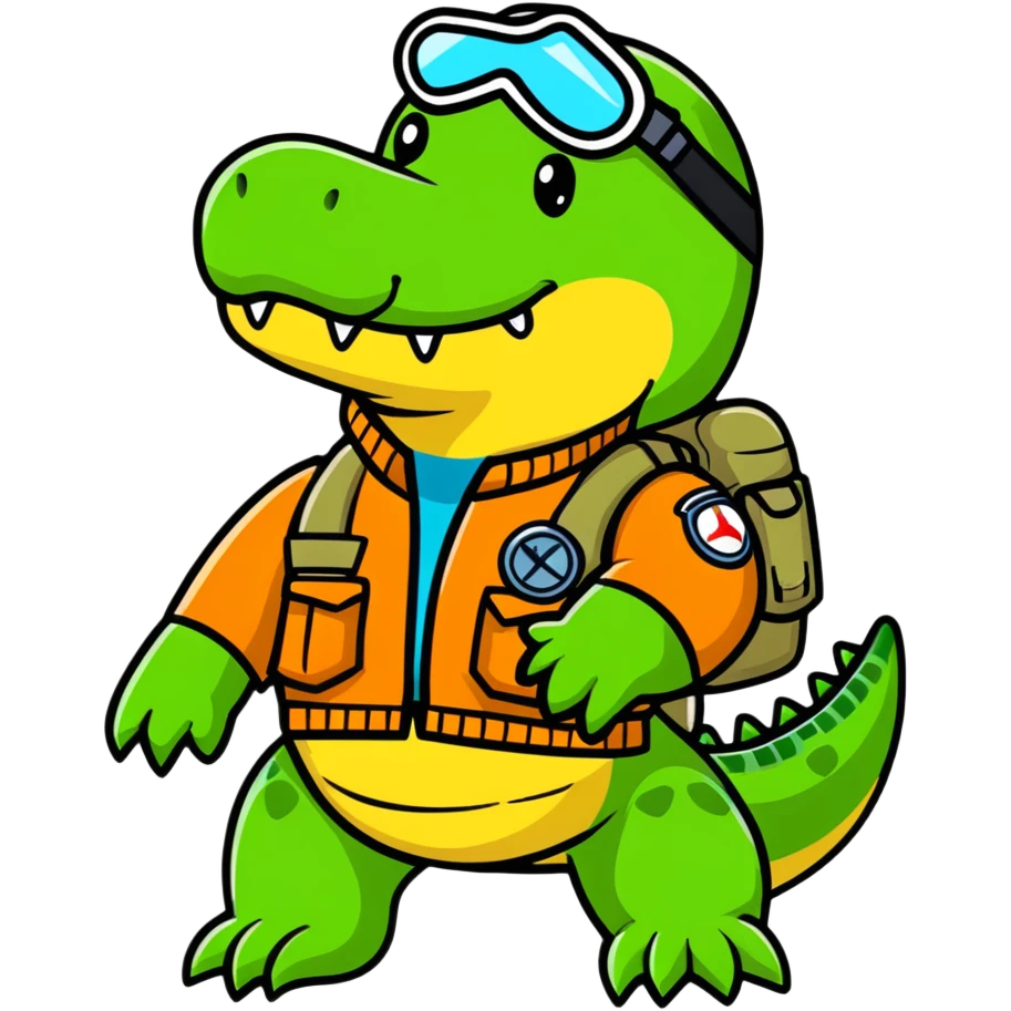 crocodile as a bomber pilot emoji