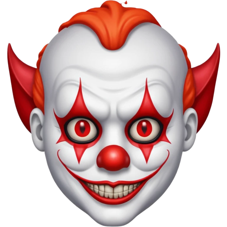 Clown with devil mask on and red eyes  emoji