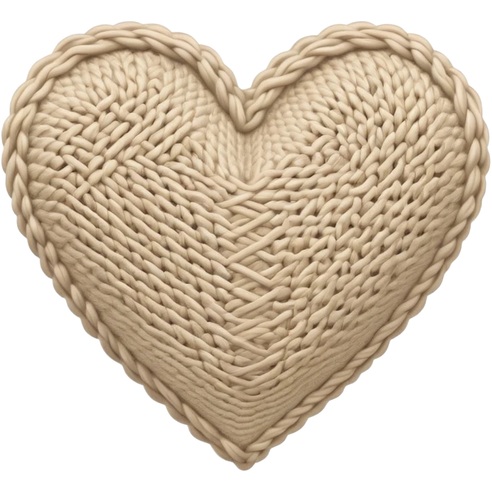 Knitted beige heart emoji