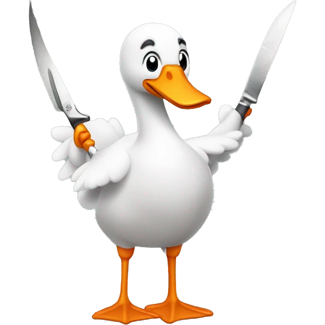silly goose with knife emoji