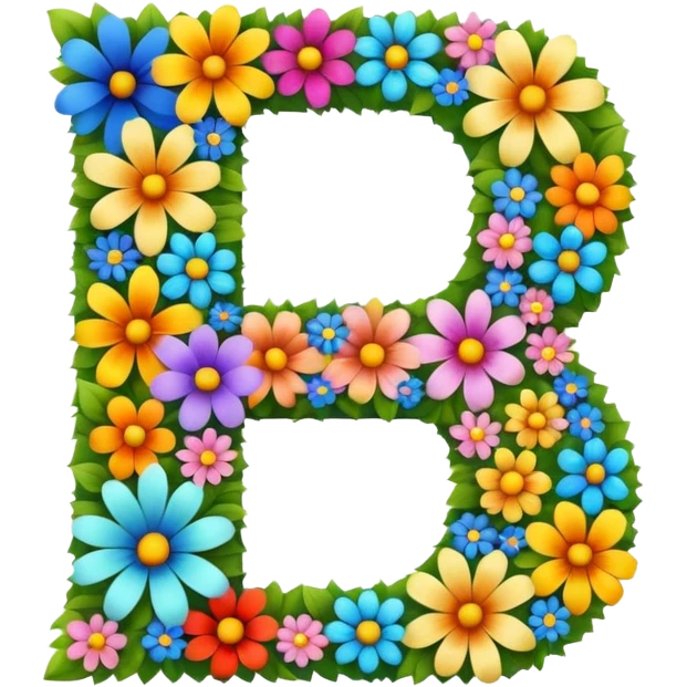 letter made of flowers emoji