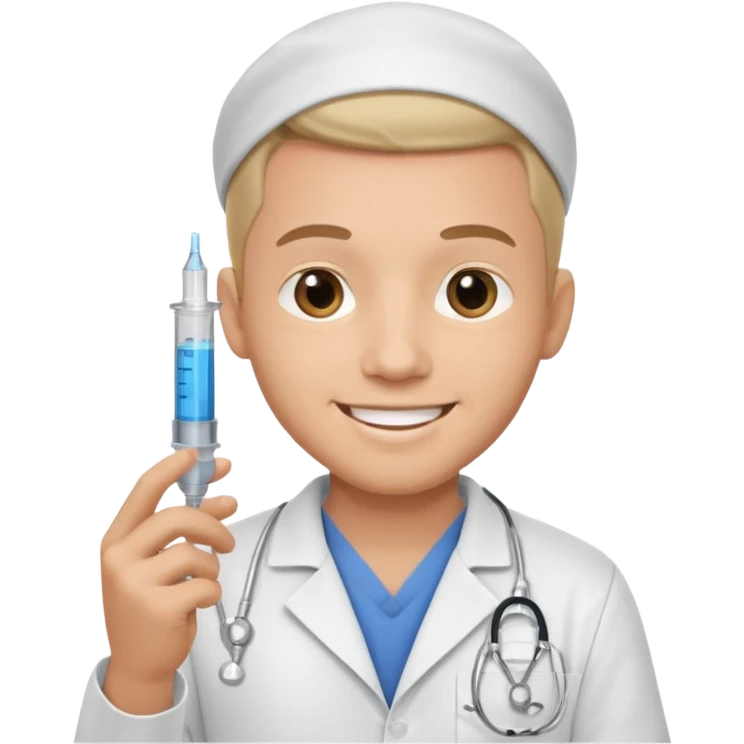 male nurse holding syringe emoji