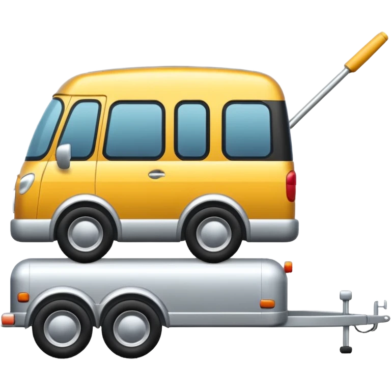 car with towbar pulling a  trailer  emoji