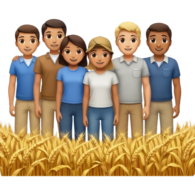people happy satisfied with wheat arround emoji
