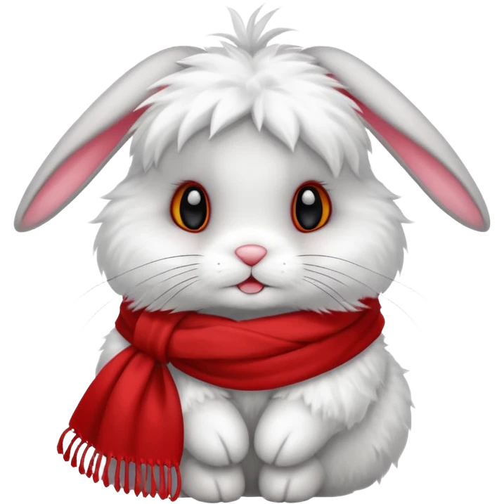 a bunny with red scarf  emoji