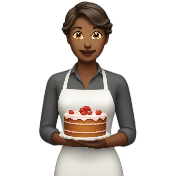 Woman with cake emoji