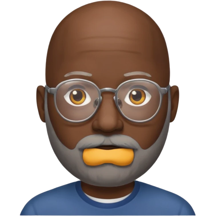 bald gray beard black man glasses emoji