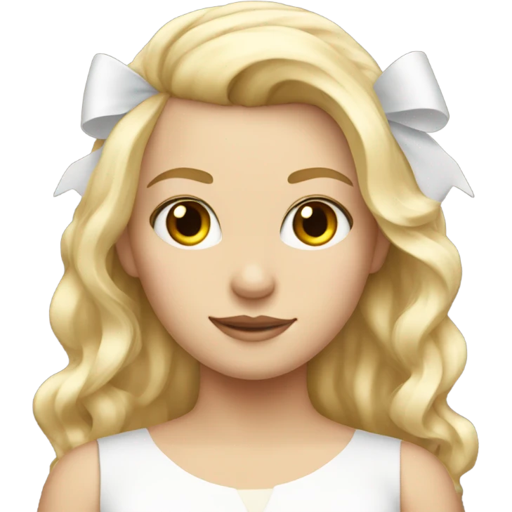 blonde girl with white bow in her hair  emoji