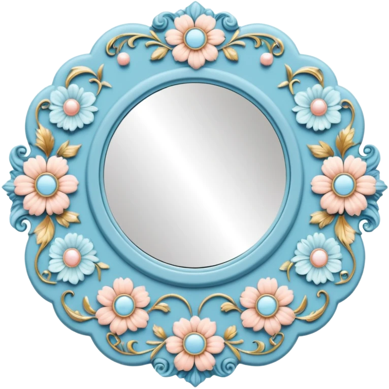 vintage rococo pastel blue eyeshadow palette  emoji