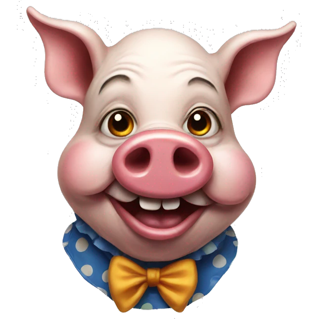 Pig painted as a clown emoji