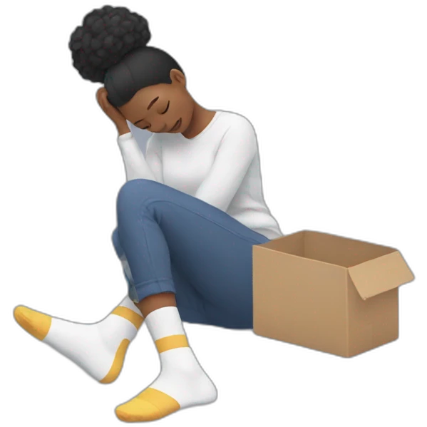 woman slipping with socks on emoji