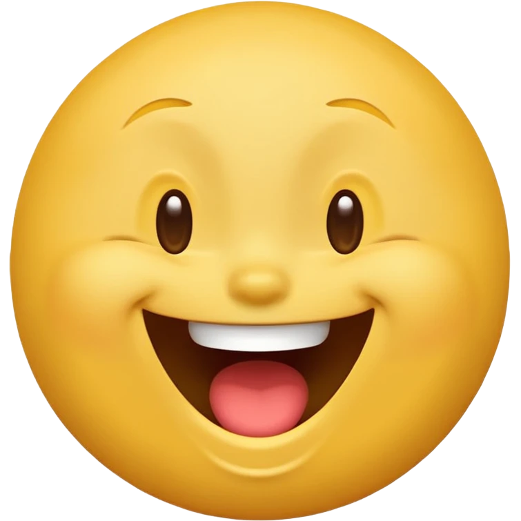 Emoji, yellow round laughing tilted head face emoji