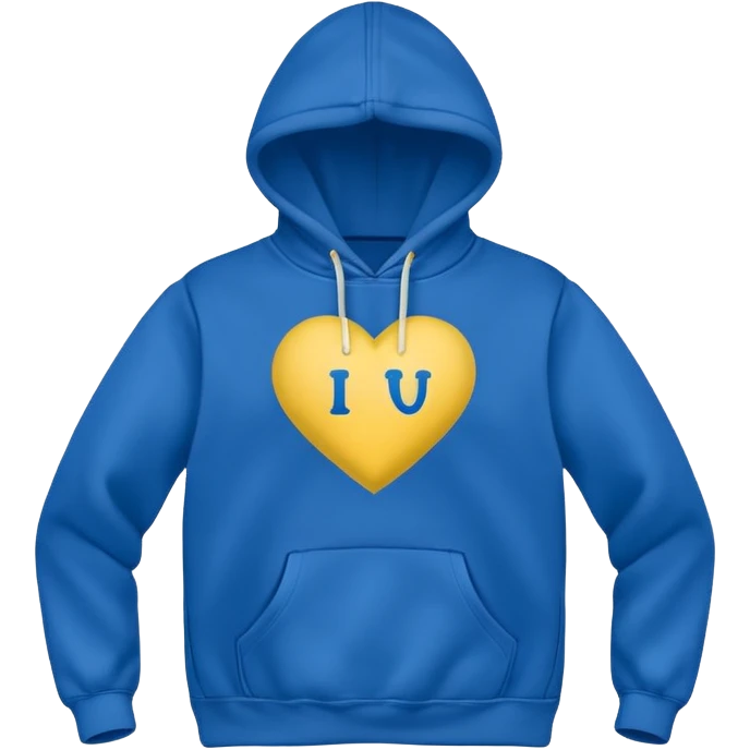 Hoodie with a phrase “I love Ukraine” emoji