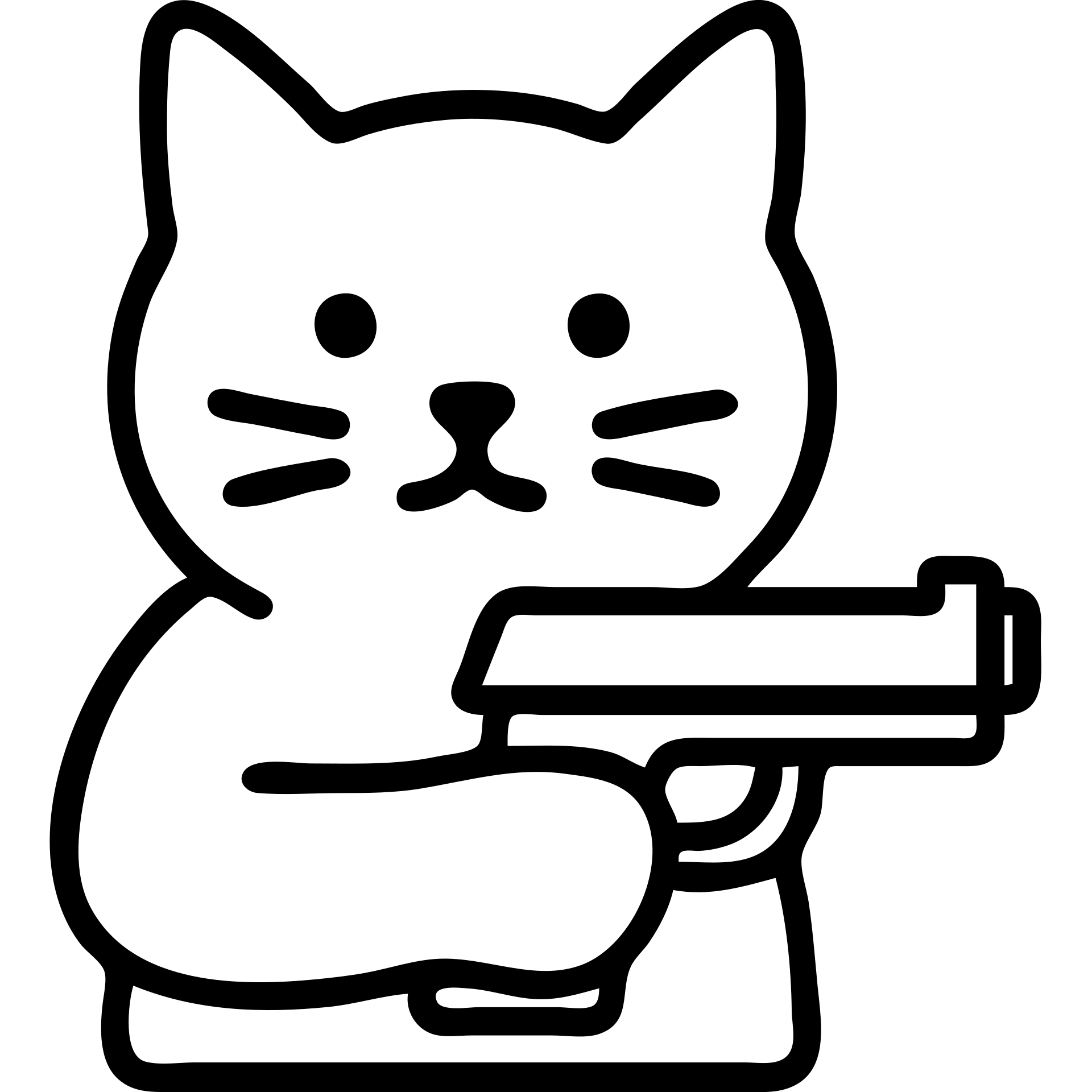 cat holding a gun outlined icon emoji