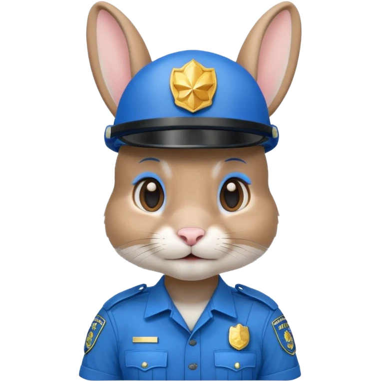 Rabbit police, blue uniform including helmet of uniform emoji