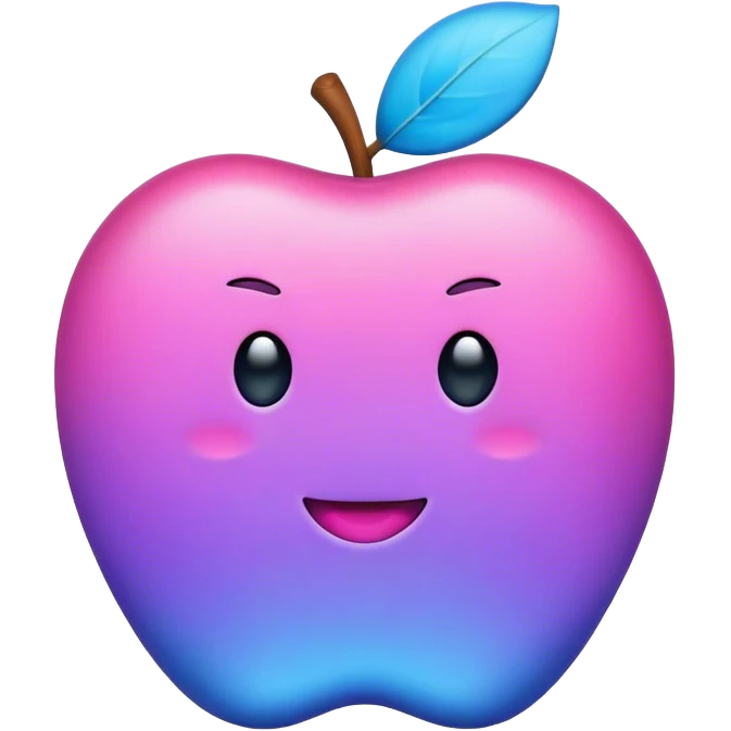 Pink, purple, blue Apple IPad emoji