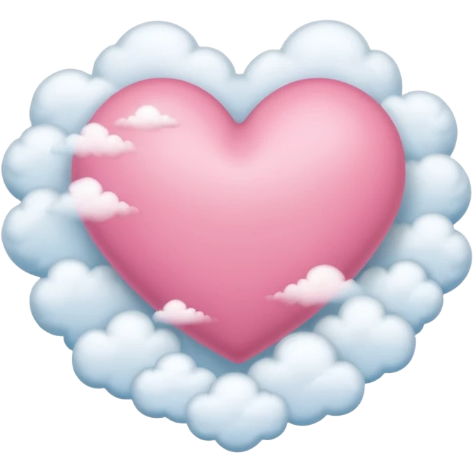 pink heart with clouds around it emoji