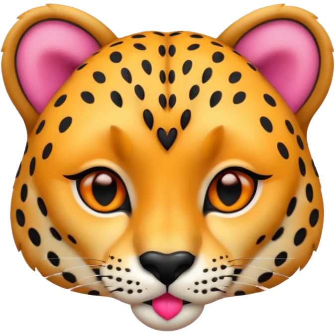 cheetah head with heart kiss emoji