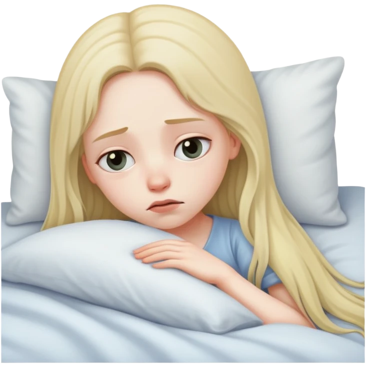 Sad girl in bed emoji