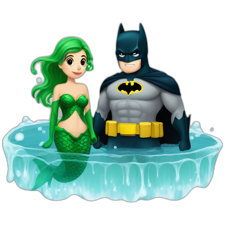 batman with a marmaid on the wather emoji