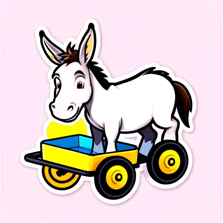 Super donkey pulls a wagon emoji