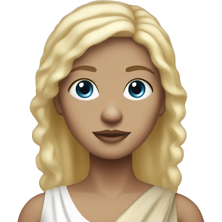 white ancient greek woman babybump blue eyes blond hair emoji