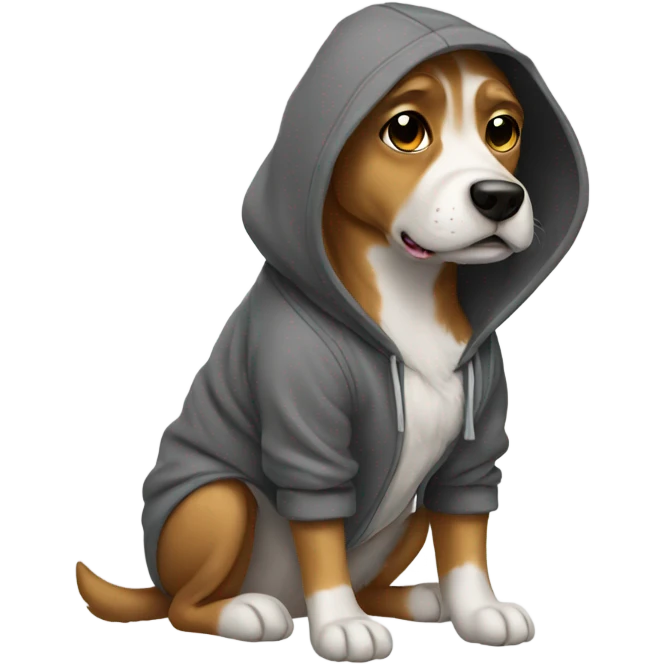 Dog wearing a hoodie emoji