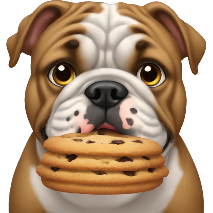  bulldog ingles eat cookie emoji