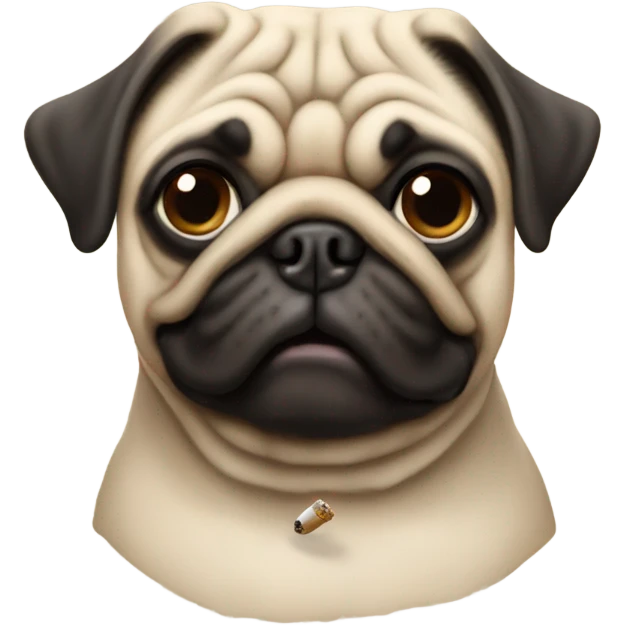 Pug smoking emoji