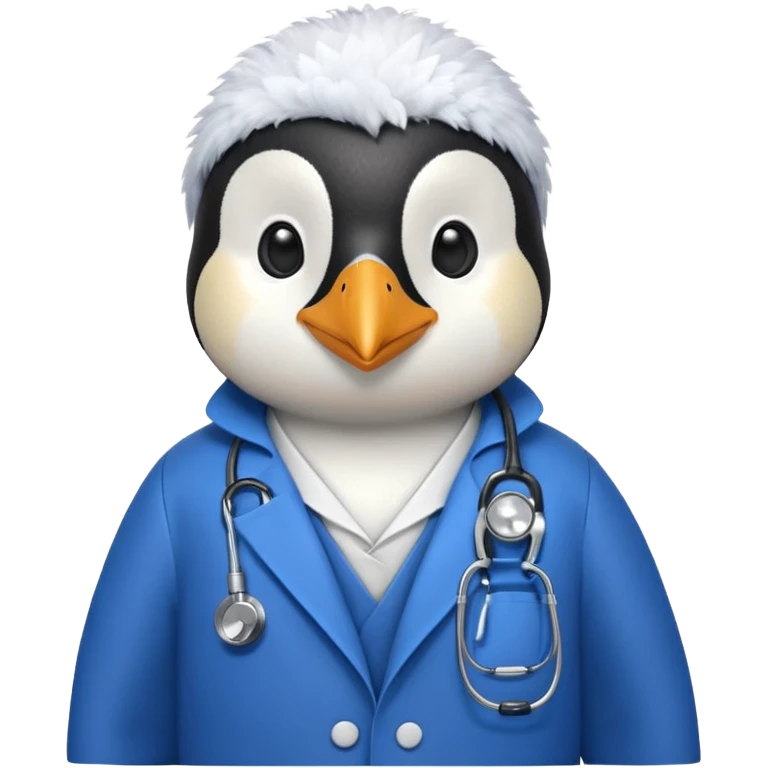 

Penguin doctor with stethoscope and blue coat.

 emoji