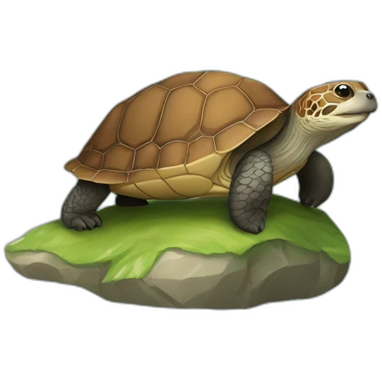 Tortue sur une loutre emoji