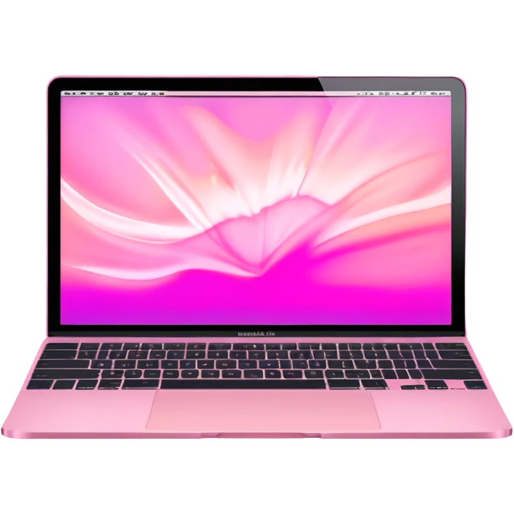 Create me a pink mabook desktop screen emoji