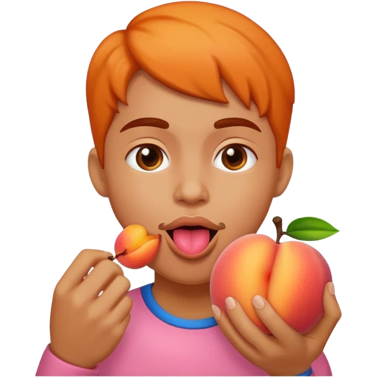 Me licking a peach emoji