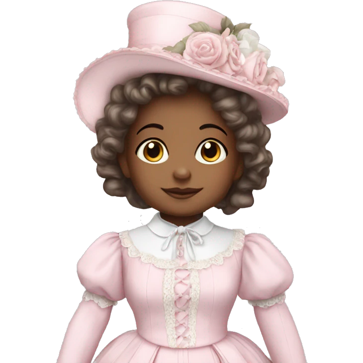 Victorian dress coquette baby pink and white emoji