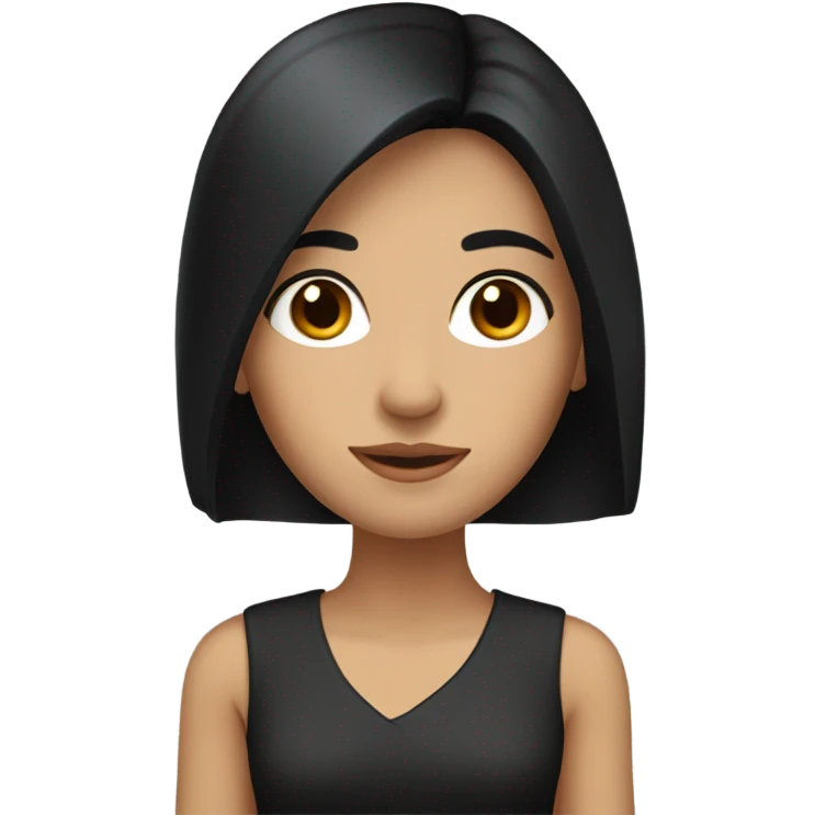 Realistic Beautiful Spanish girl brown eyes straight very long dark black hair  emoji