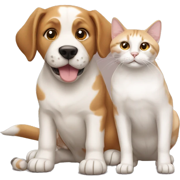 Dogs with cat emoji