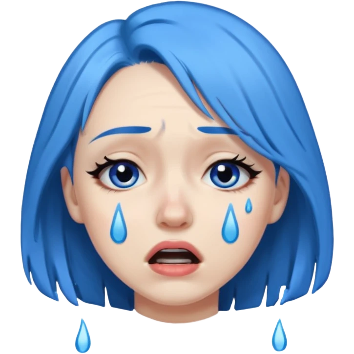 woman crying with blue hair emoji