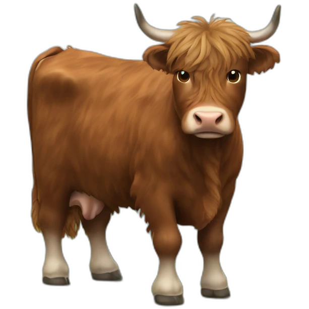 brown fluffy scottish cow emoji