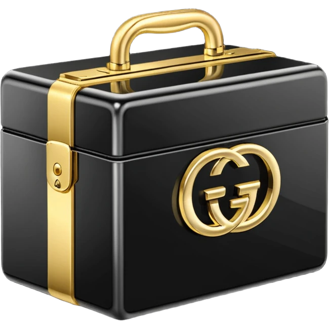 black box with the words “GUCCI” inside  emoji