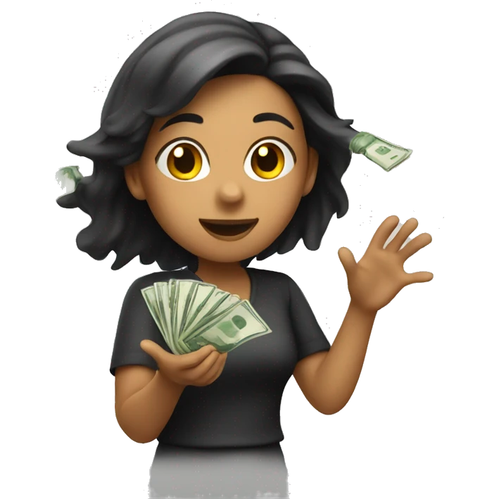 girl throwing money emoji